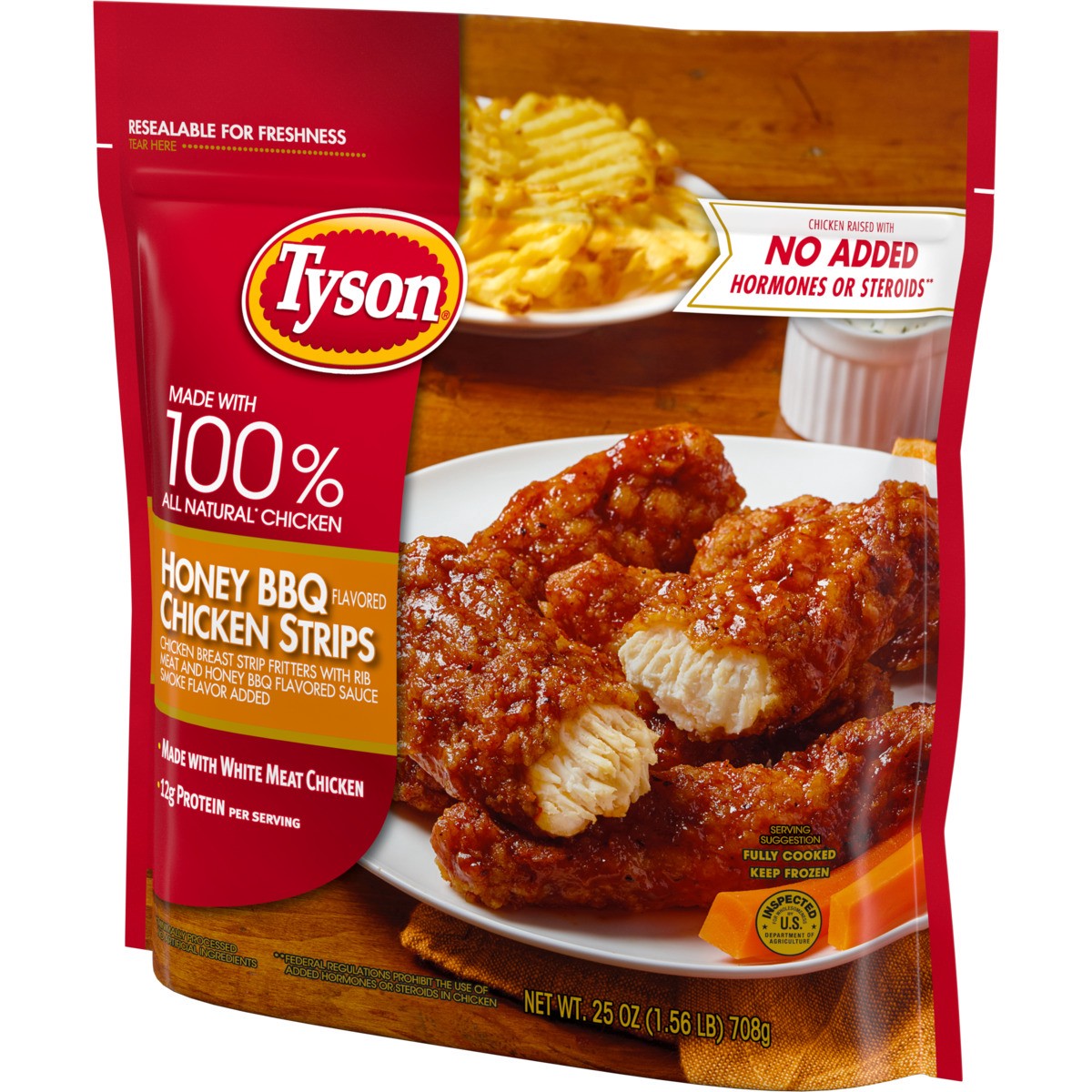 slide 2 of 4, Tyson Honey BBQ Chicken Strips, 25 oz (Frozen), 25 oz