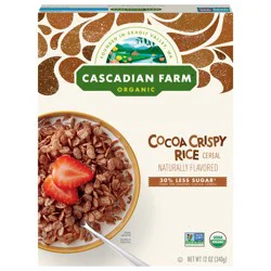 Cascadian Farm Organic Cocoa Crispy Rice Cereal, Gluten Free, 12 oz