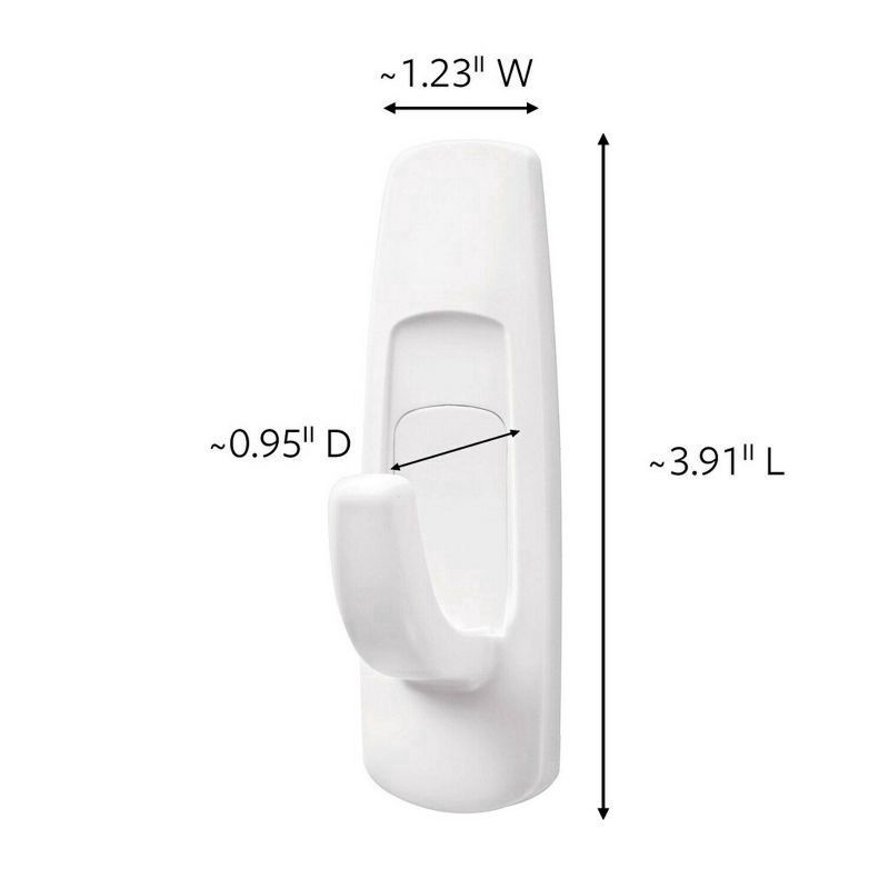 slide 8 of 12, Command 6 Hooks 12 Strips Large Sized Utility Decorative Hooks Value Pack White, 1 ct