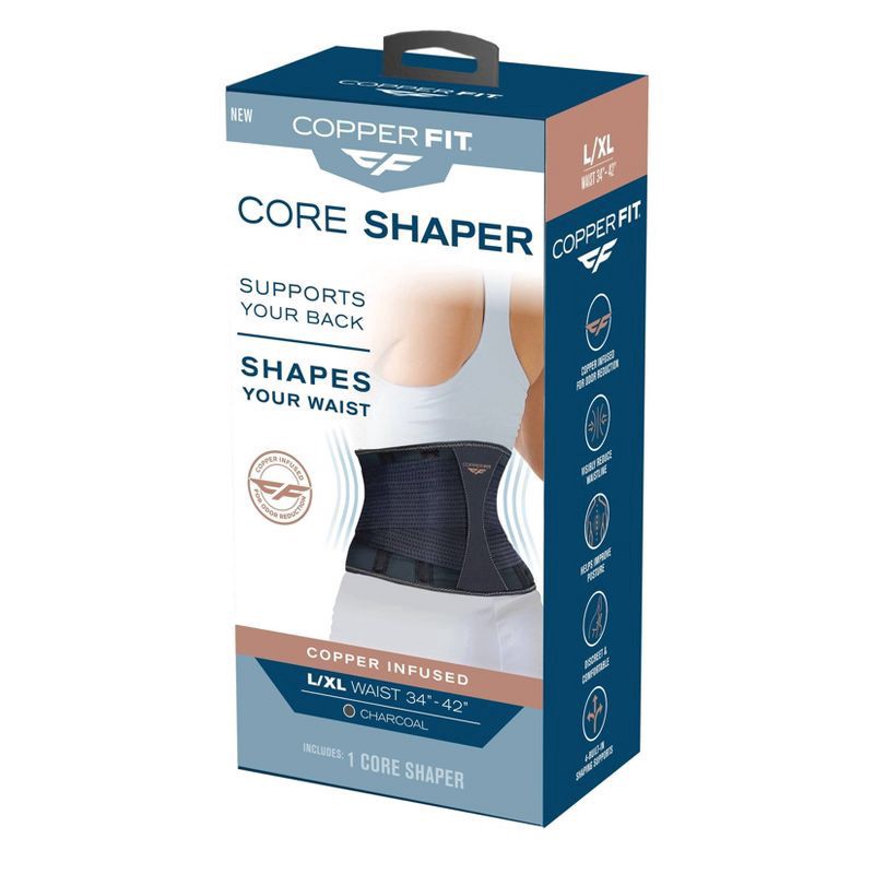 slide 2 of 6, Copper Fit Charcoal Core Shaper L/XL Waist 34 - 42 Inches 1 ea, large/xlarge 1 ct
