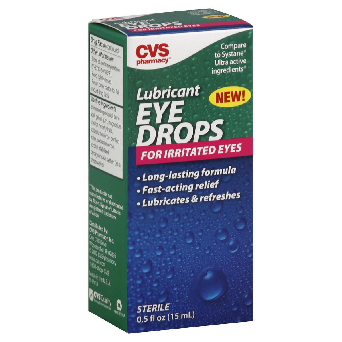 slide 4 of 5, CVS Health Lubricant Eye Drops For Irritated Eyes, 0.5 fl oz; 15 ml