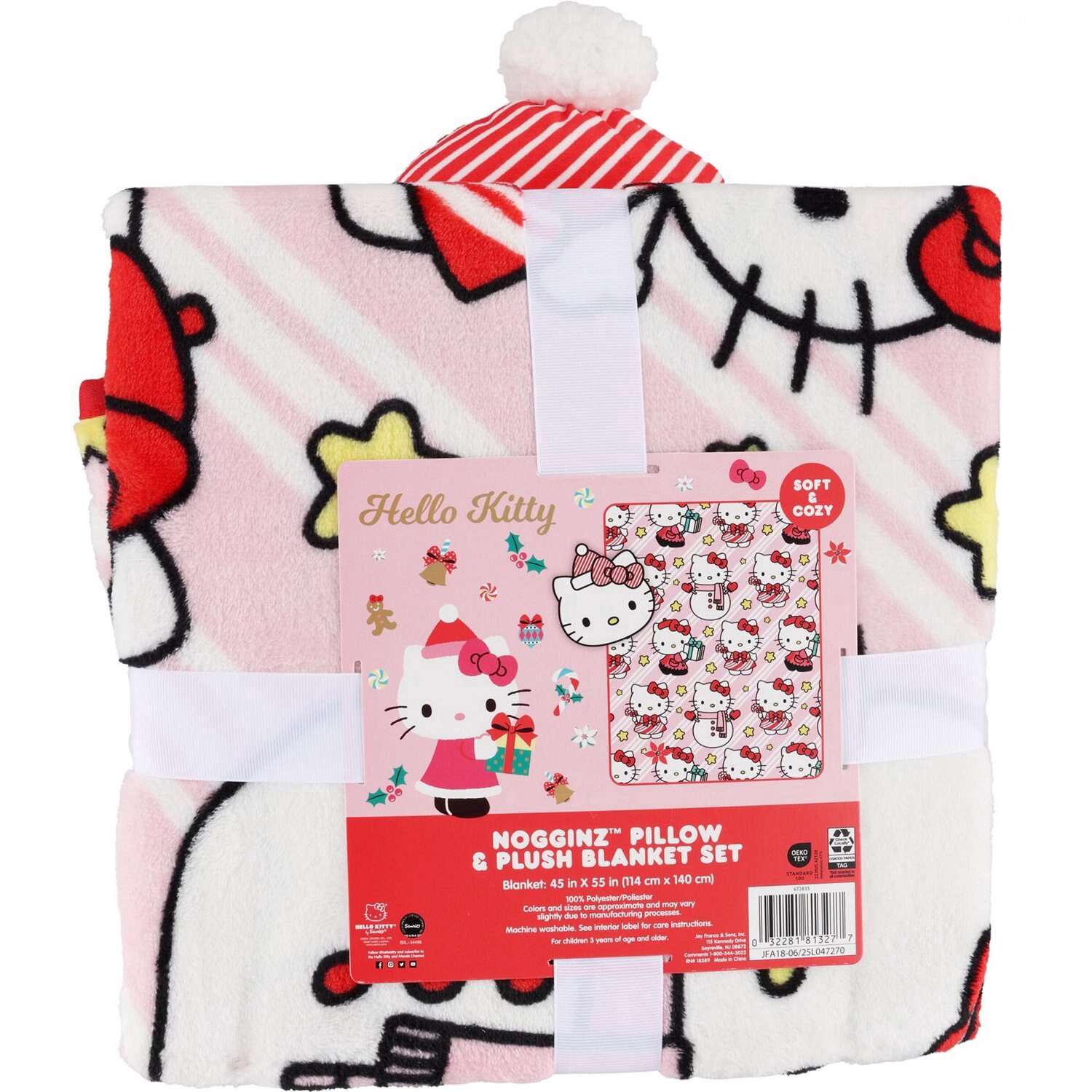 slide 2 of 3, Hello Kitty Nogginz Pillow & Plush Blanket Set, 1 ct