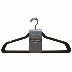 Whitmor 6 pc Rubberized Suit Hangers - Black