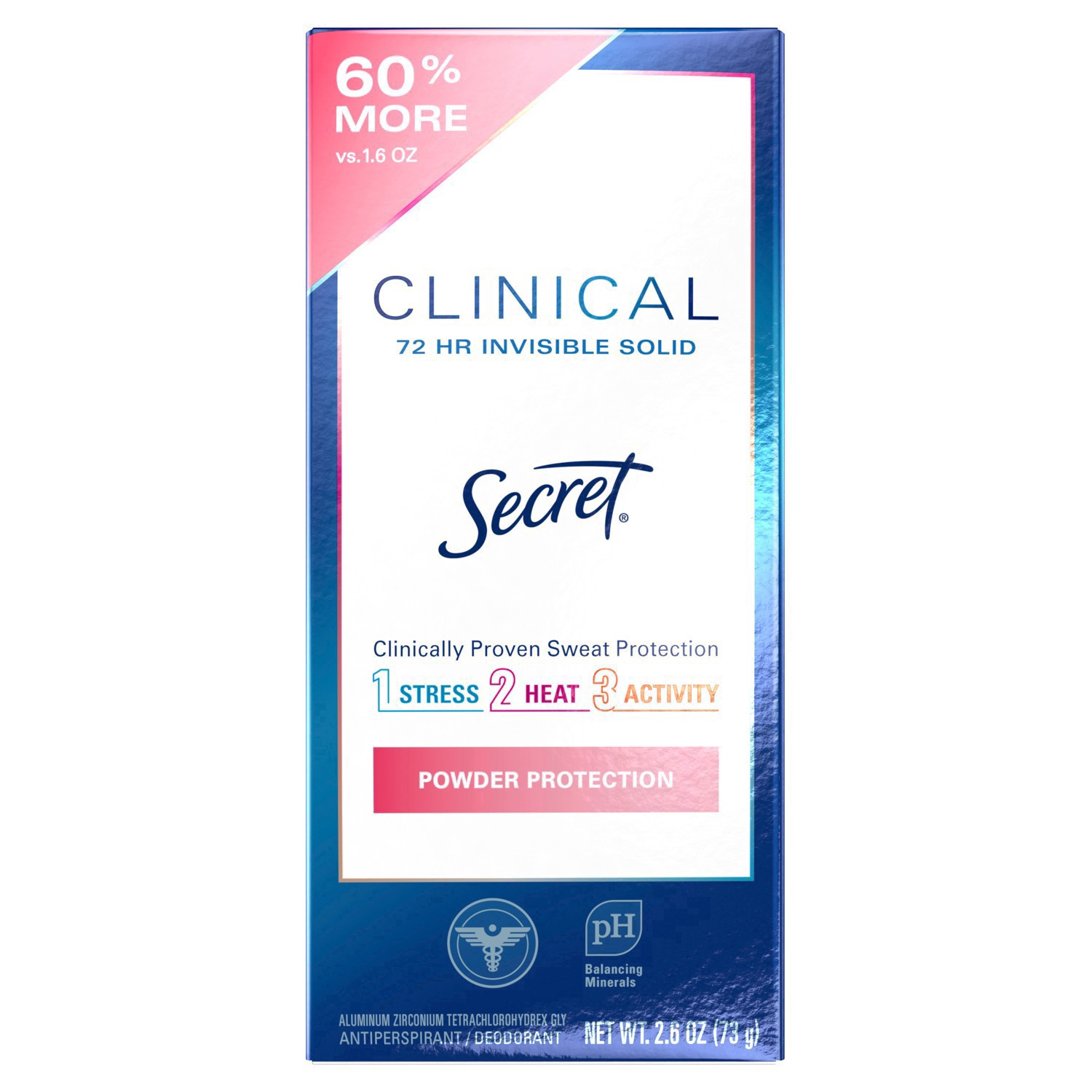 slide 7 of 23, Secret Clinical Strength Invisible Solid Antiperspirant and Deodorant for Women - Protecting Powder - 2.6oz, 2.6 oz