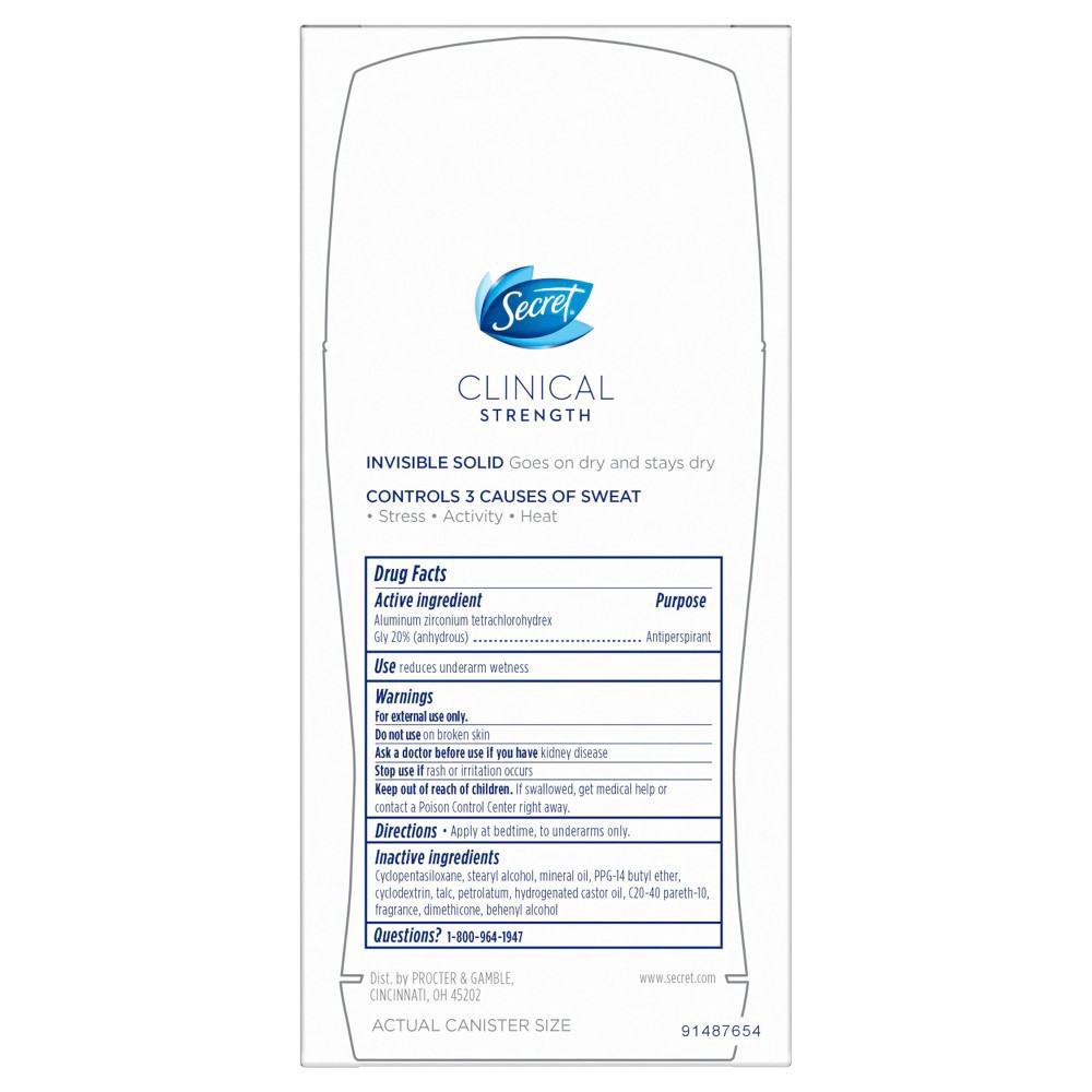 slide 22 of 23, Secret Clinical Strength Invisible Solid Antiperspirant and Deodorant for Women - Protecting Powder - 2.6oz, 2.6 oz