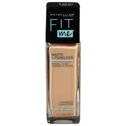 Maybelline Fit Me Matte + Poreless Oil Free Liquid Foundation - 1 fl oz - 125 Nude Beige: Medium Coverage, Natural Matte Finish