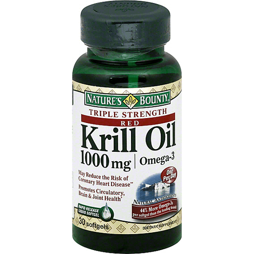 slide 1 of 1, Nature's Bounty 1000 Mg Triple Strength Krill Oil Vitamins, 30 ct