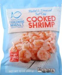 Harris Teeter Fisherman's Market Small Peeled & Deveined Tail Off Cooked Shrimp 12 oz