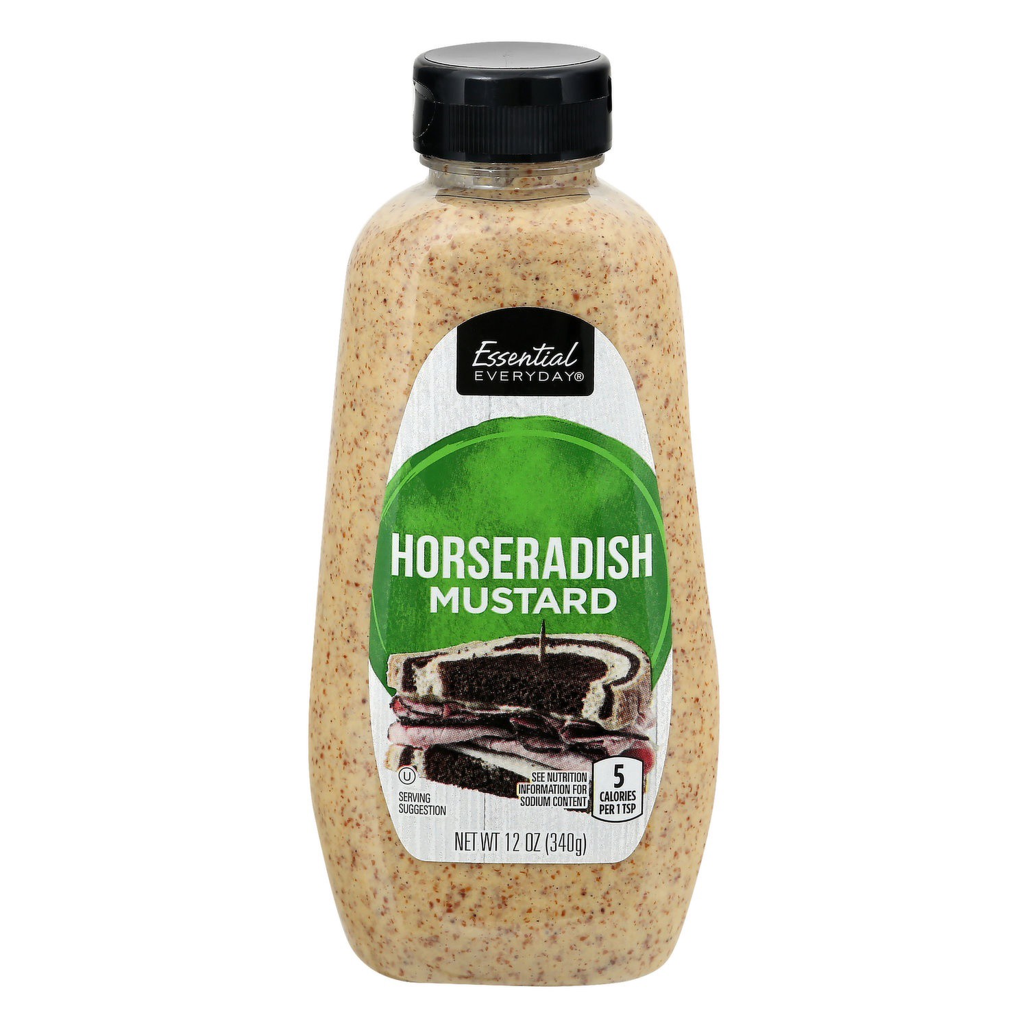 slide 1 of 1, Essential Everyday Mustard Horseradish, 12 oz