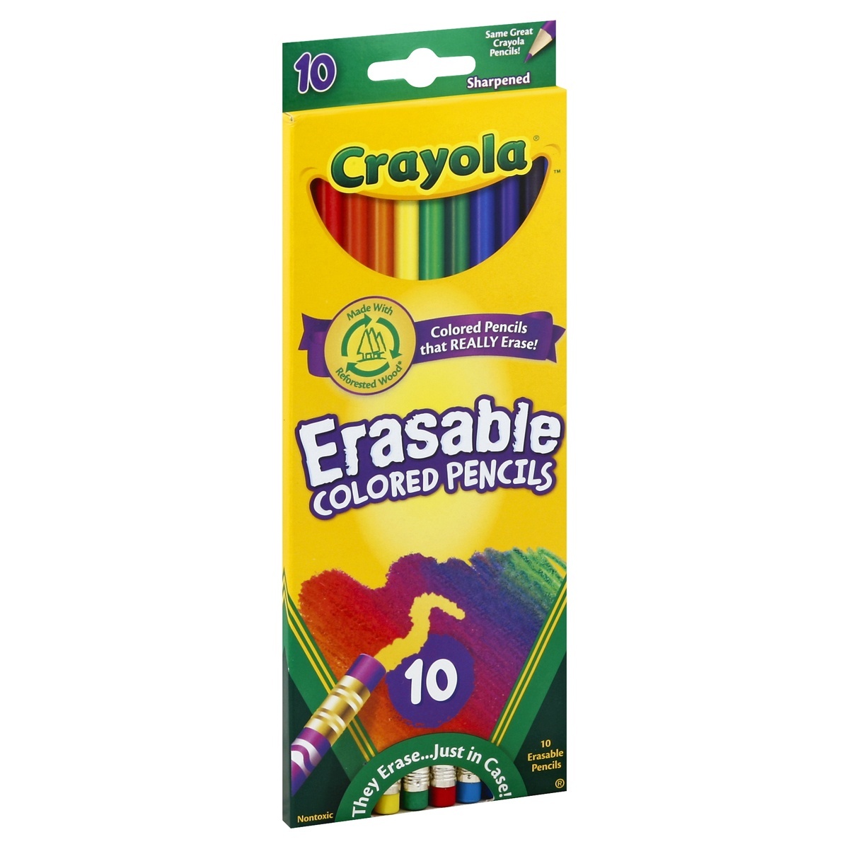 slide 1 of 4, Crayola Erasable Colored Pencils, 10 ct