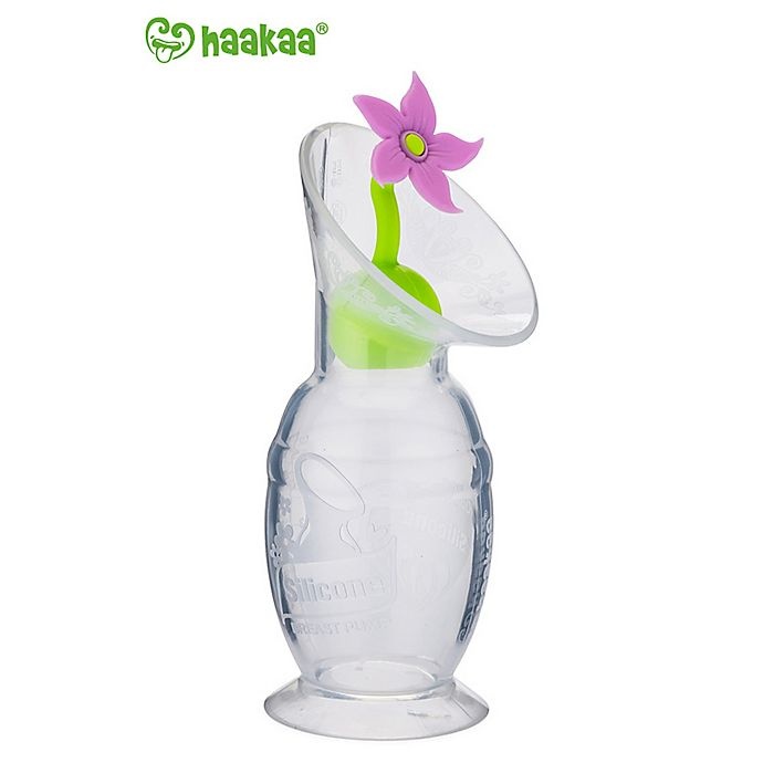 slide 3 of 4, Haakaa Silicone Breast Pump Flower Stopper - Purple, 1 ct