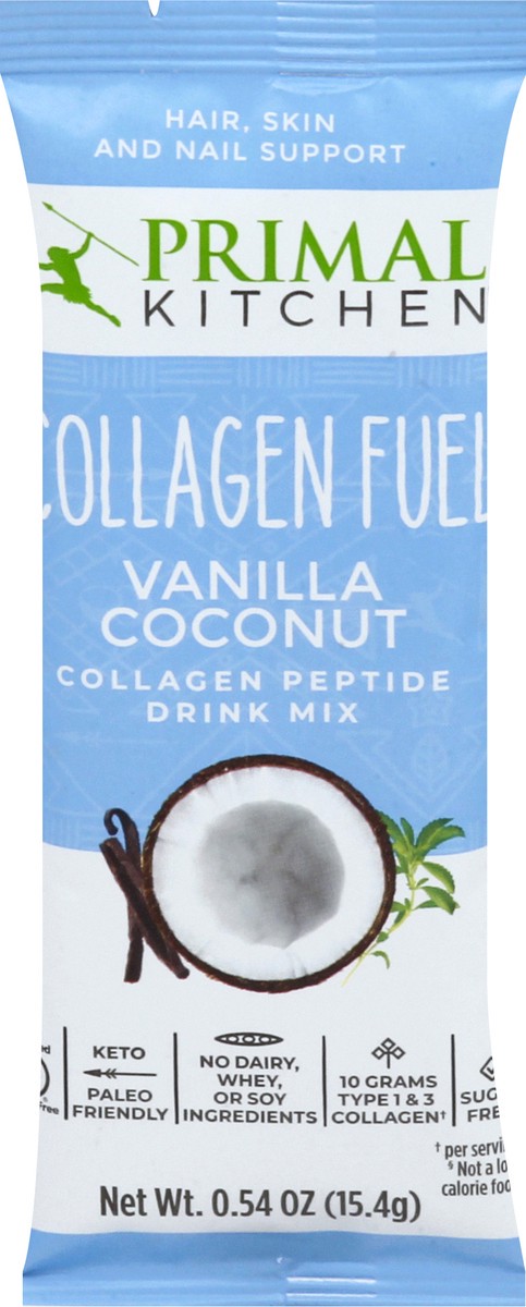 slide 1 of 11, Primal Kitchen Collagen Fuel Collagen Peptide Vanilla Coconut Drink Mix 0.54 oz, 0.54 oz