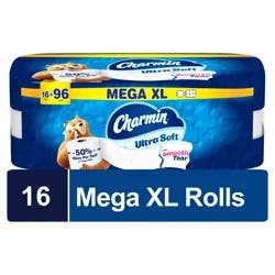 Charmin Ultra Soft Toilet Paper 16 Mega XL Rolls, 336 Sheets Per Roll