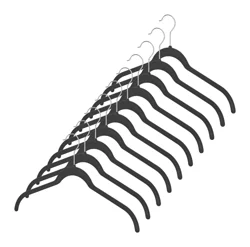 Whitmor Concepts Slim Dress/shirt Hangers S/10 Black