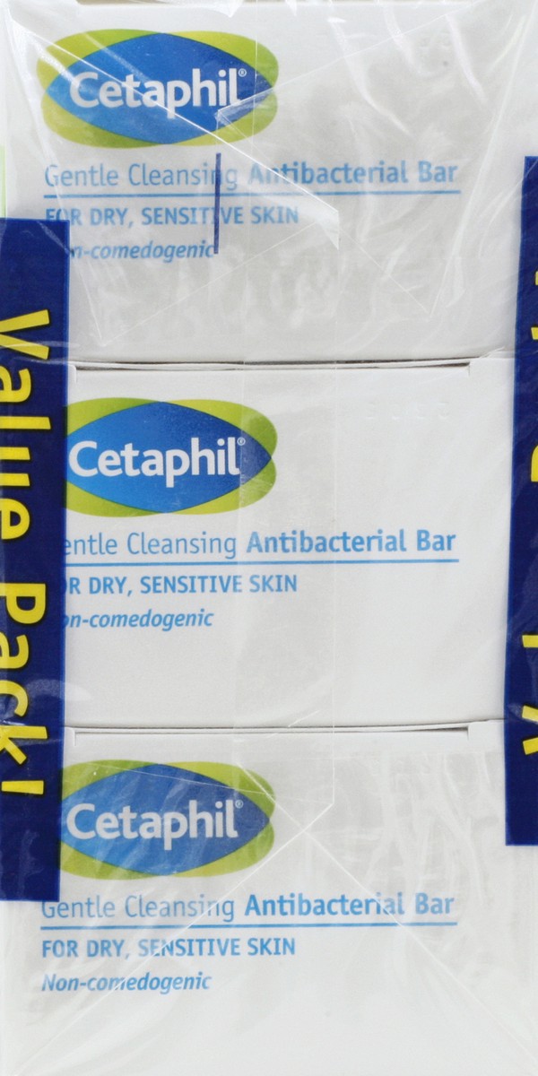 slide 10 of 10, Cetaphil Antibacterial Bar 3 ea, 3 ct