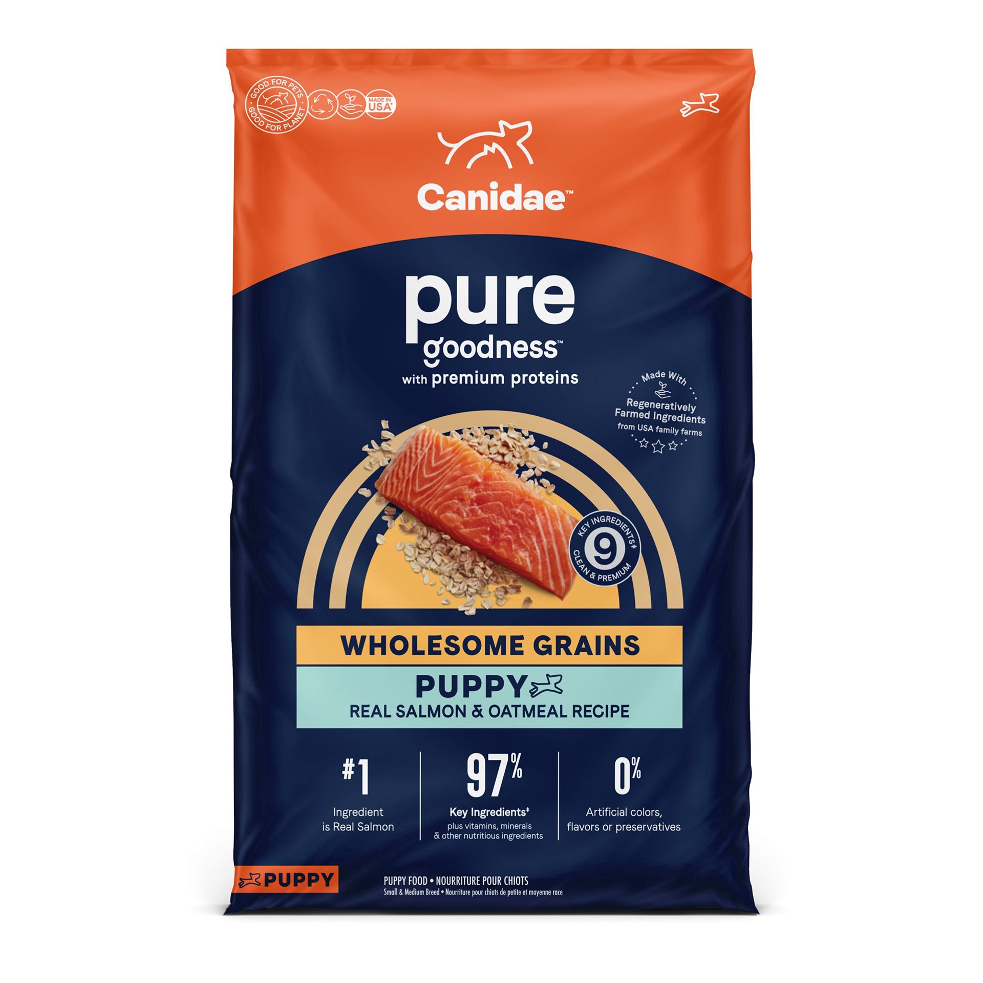 slide 1 of 1, CANIDAE Pure Puppy Dry Dog Food - Salmon & Oatmeal, 22 lb