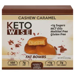 Keto Wise Cashew Caramel Fat Bombs- 7 ct