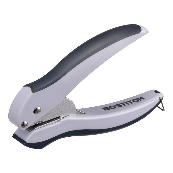 slide 4 of 10, BOSTITCH Ez Squeeze One-Hole Punch, 10 Sheet Capacity, Black/Gray, 1 ct