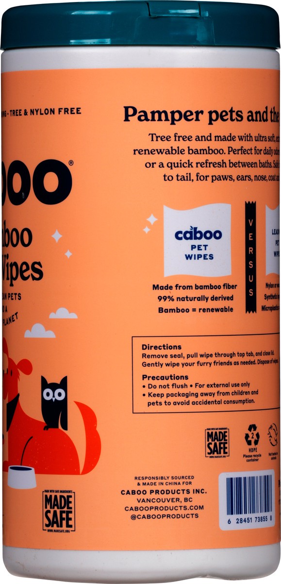 slide 3 of 13, Caboo Unscented Jumbo Bamboo Pet Wipes 70 ea, 70 ct