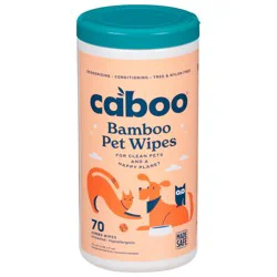 Caboo Unscented Jumbo Bamboo Pet Wipes 70 ct