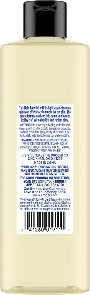 slide 2 of 2, Kroger Light Body Oil, 8.5 fl oz