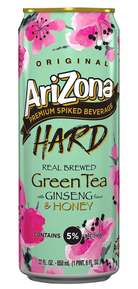 slide 3 of 3, AriZona Hard Green Tea with Ginseng Flavor & Honey 22 fl oz, 22 fl oz