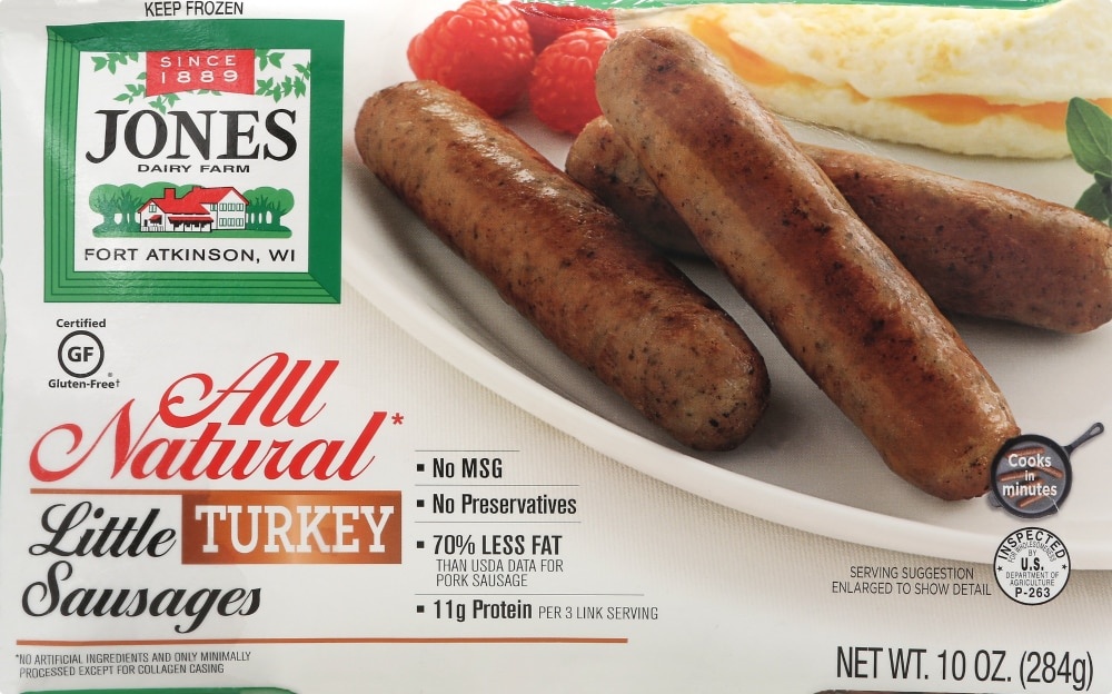 slide 1 of 1, Jones Dairy Farm All Natural Little Turkey Sausages, 10 oz