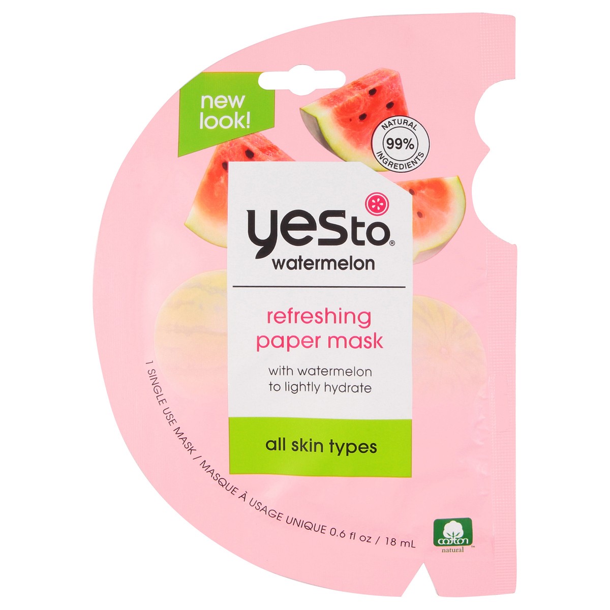 slide 1 of 8, Yes to Watermelon Super Fresh Paper Mask, 0.67 oz