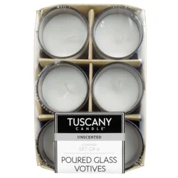 Tuscany Candle Glass Unscented Votive Accent Candles - 6 count