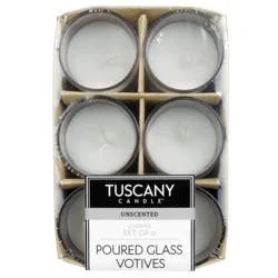 Tuscany Candle Glass Unscented Votive Accent Candles - 6 count