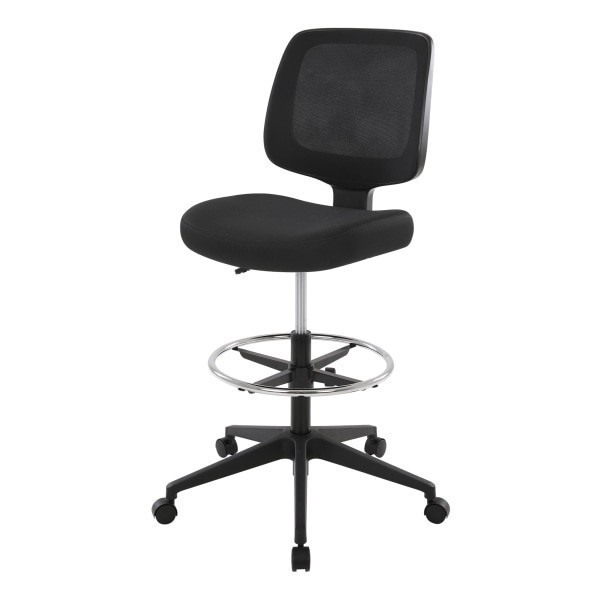 slide 2 of 10, Realspace® Laristo Mesh/Fabric Mid-Back Drafting Chair, Black, BIFMA Compliant, 1 ct