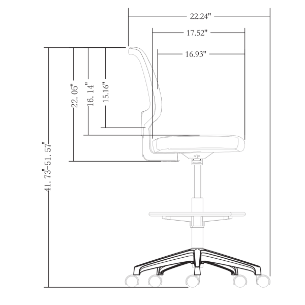 slide 3 of 10, Realspace® Laristo Mesh/Fabric Mid-Back Drafting Chair, Black, BIFMA Compliant, 1 ct
