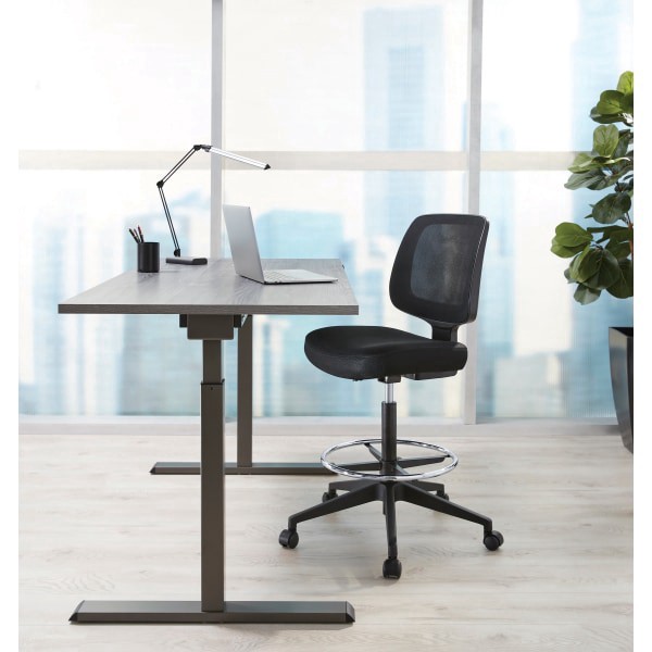 slide 6 of 10, Realspace® Laristo Mesh/Fabric Mid-Back Drafting Chair, Black, BIFMA Compliant, 1 ct