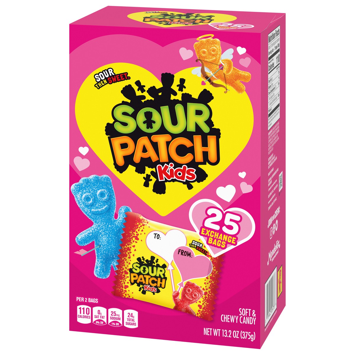 slide 4 of 13, SOUR PATCH KIDS Valentine Candy, 25 Snack Packs, 4 Valentine's Day Cards, 0.82 lb