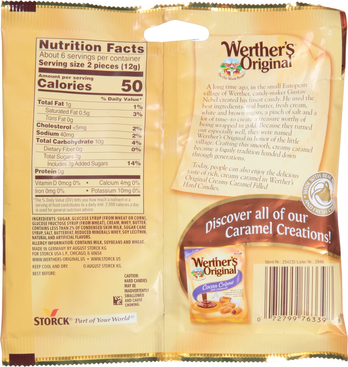 slide 3 of 13, Werther's Original Creamy Caramel Filled Hard Candies 2.65 oz, 2.65 oz