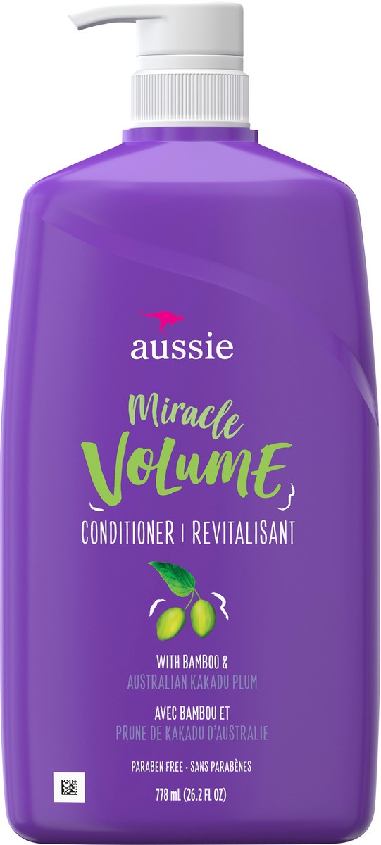 slide 3 of 3, Aussie Miracle Volume Conditioner With Plum & Bamboo, 778 ml