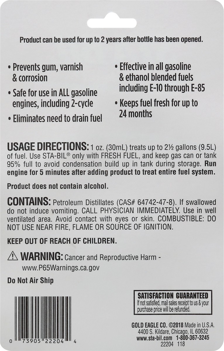 slide 4 of 6, STA BIL Fuel Stabilizer 4 oz, 4 oz