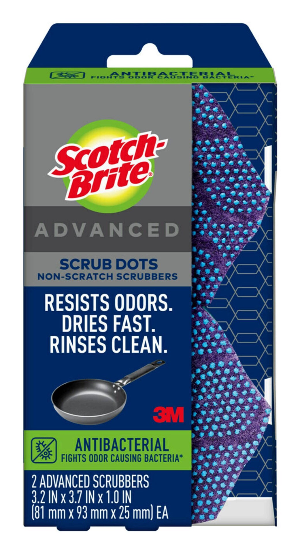 slide 1 of 6, Scotch-Brite Scrub Dots Advanced Non-Scratch Scrubbers, 2 ct