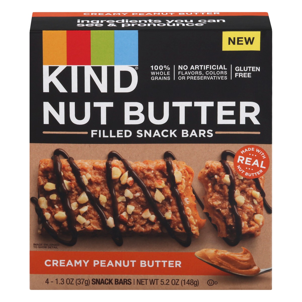 slide 1 of 9, KIND Nut Butter Filled Creamy Peanut Butter Snack Bars 4 ea, 4 ct