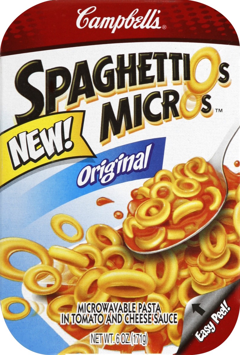 slide 4 of 4, SpaghettiOs MicrOs Pasta in Tomato and Cheese Sauce, 6 oz