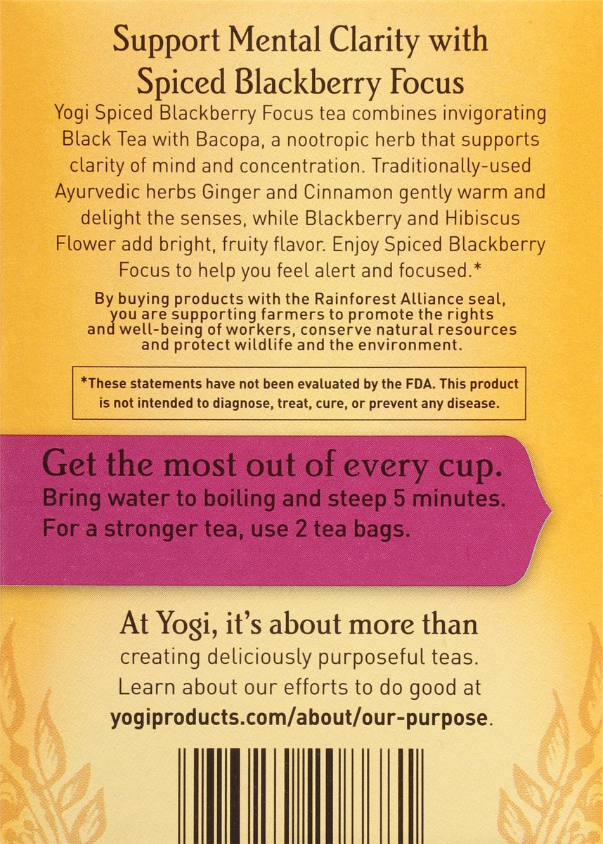 slide 2 of 9, Yogi Tea Bags Spiced Blackberry Focus 16 Tea Bags, 16 ct
