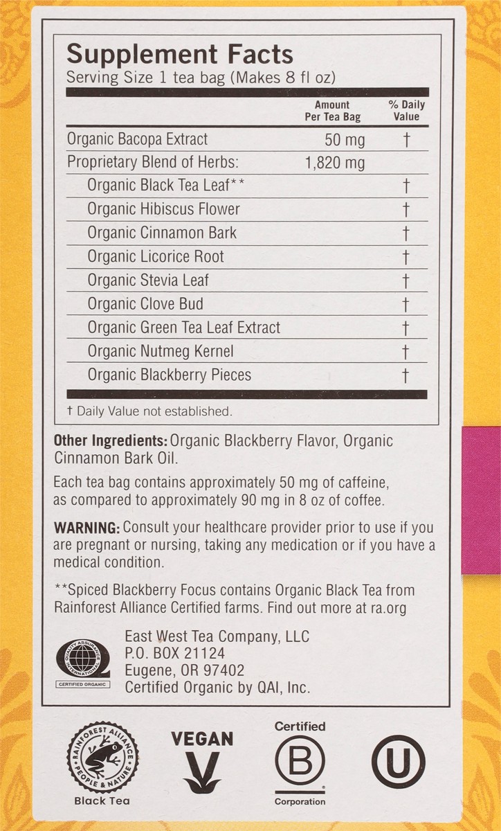 slide 5 of 9, Yogi Tea Bags Spiced Blackberry Focus 16 Tea Bags, 16 ct