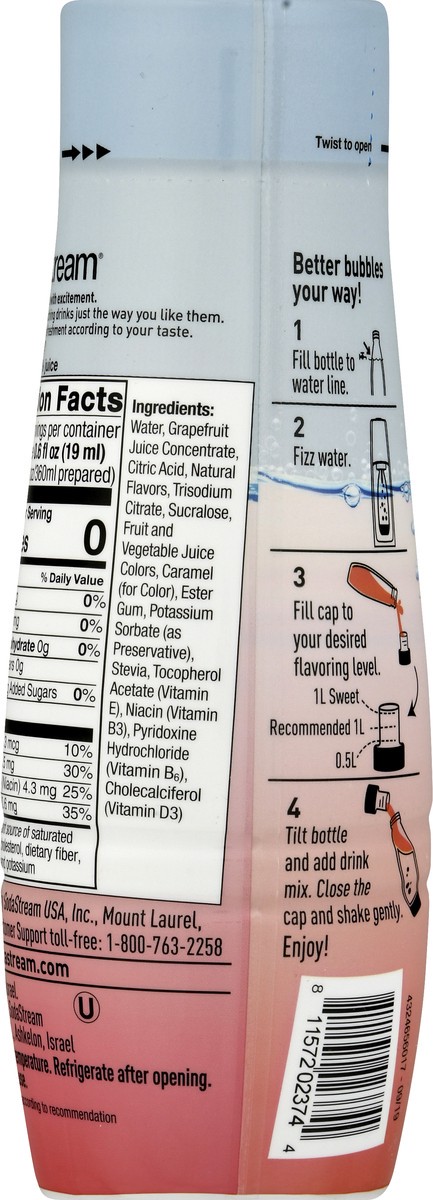 slide 3 of 12, SodaStream Classics Zero Pink Grapefruit Drink Mix 14.9 fl oz, 14.9 fl oz