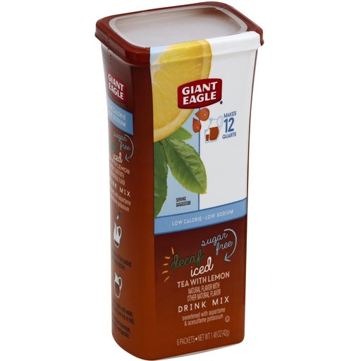 slide 1 of 1, Giant Eagle Decaf Iced Tea With Lemon Sugar Free Drink Mix - 12 qt, 12 qt