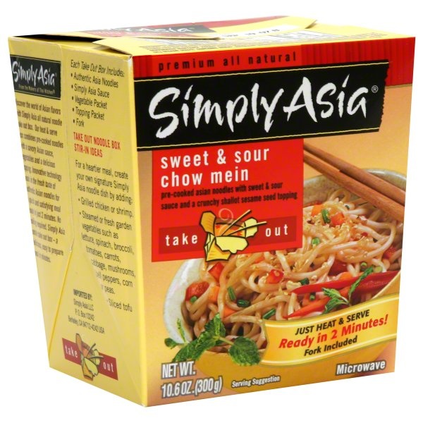 slide 1 of 1, Simply Asia Chow Mein, Sweet & Sour, 10.6 oz