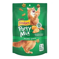 Purina Friskies Party Mix Turkey Chicken And Cheddar Cat Treats - 2.1 Oz