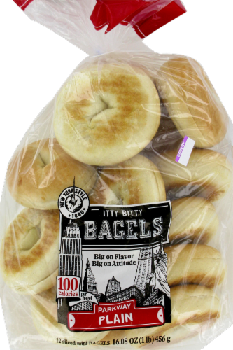 slide 1 of 1, New York Style 100 Calorie Mini Plain Bagels, 16.08 oz