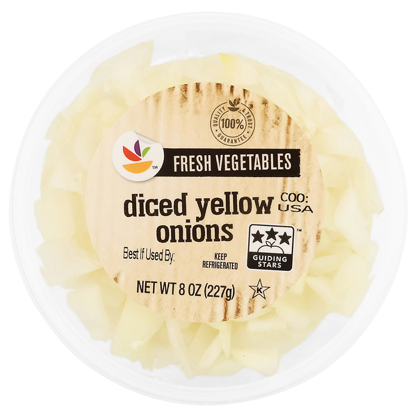 slide 1 of 1, Giant Diced Yellow Onions, 8 oz