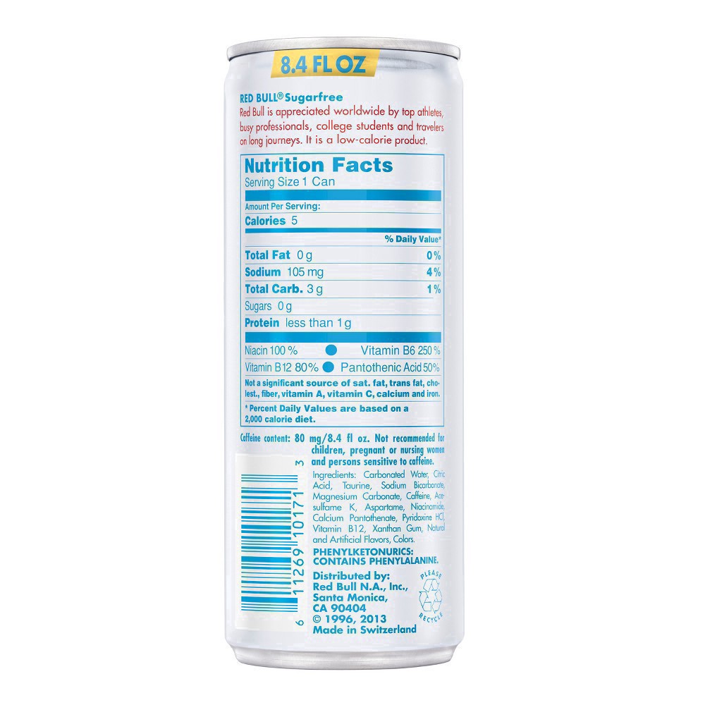 slide 37 of 64, Red Bull Sugarfree Energy Drink 8.4 fl oz, 8.4 fl oz