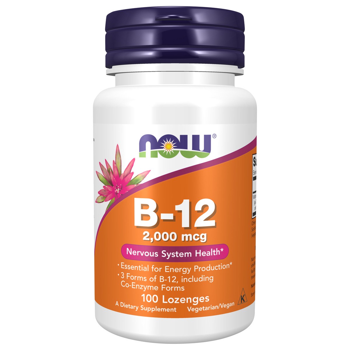 slide 1 of 4, NOW Vitamin B-12 2,000 mcg - 100 Lozenges, 100 ct